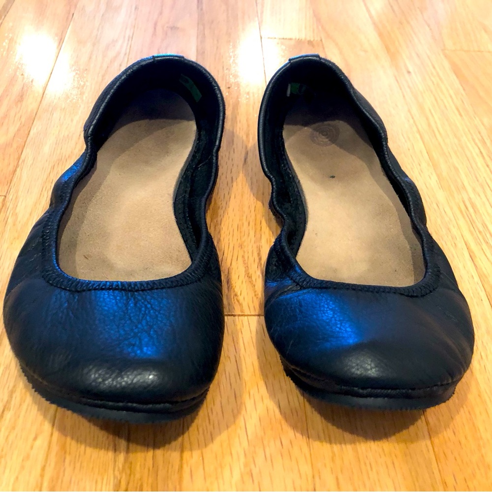 Black Leather Softstar Ballerine Flat